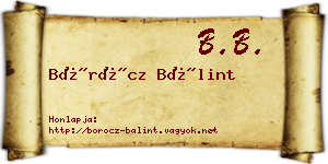 Böröcz Bálint névjegykártya
