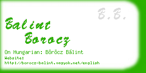 balint borocz business card